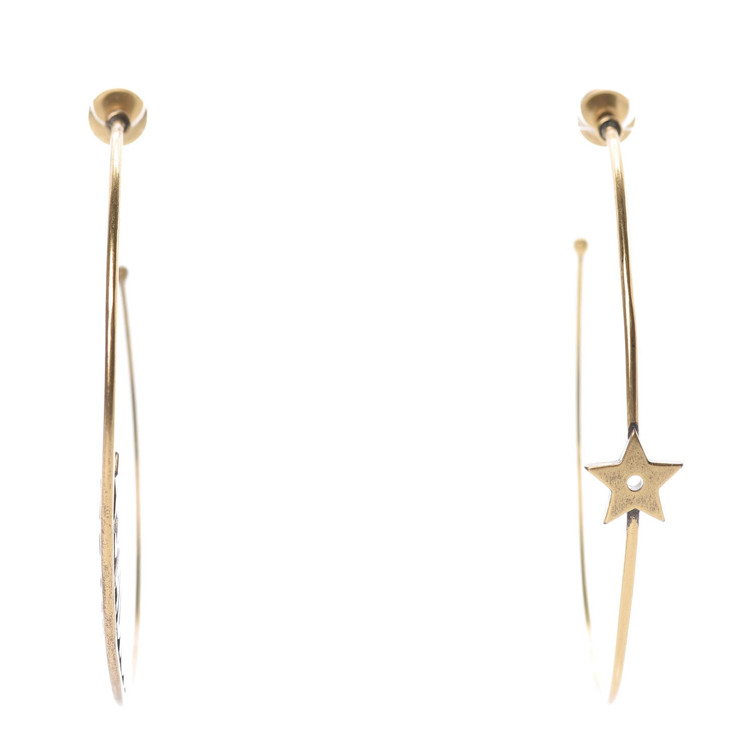 Christian Dior Metal J'Adior Hoop Earrings Aged Gold 1 of 5