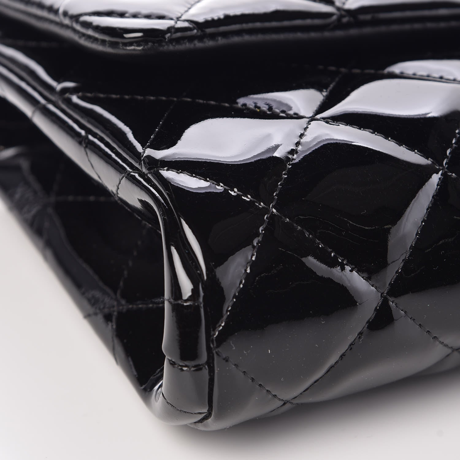 Chanel Patent Quilted Clutch with Chain Flap Black 8 of 9