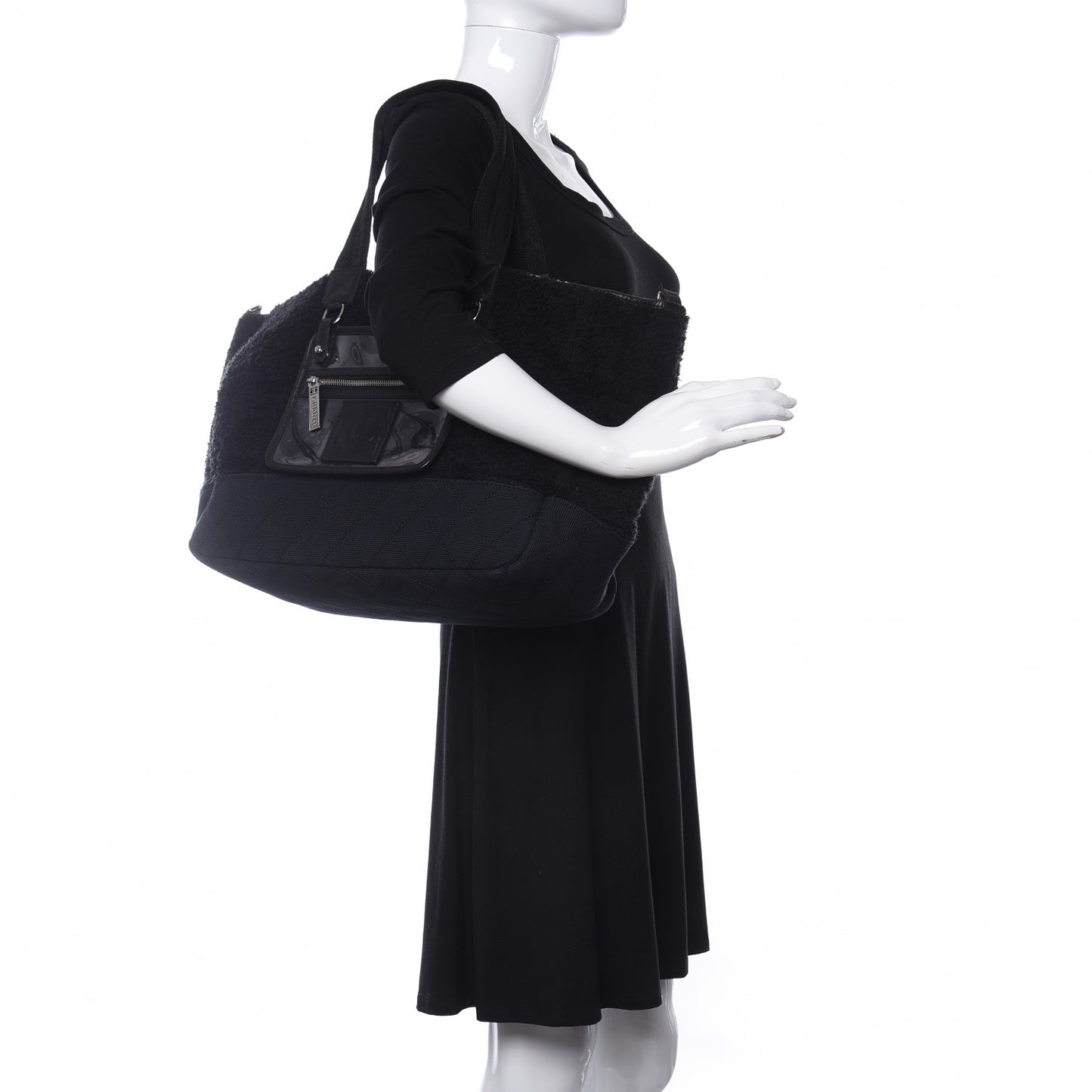 Terry Quilted CC Tote Black