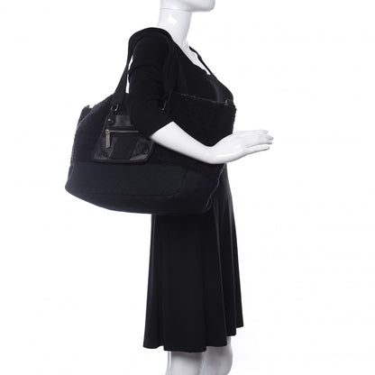 Chanel Terry Quilted CC Tote Black 2 of 10