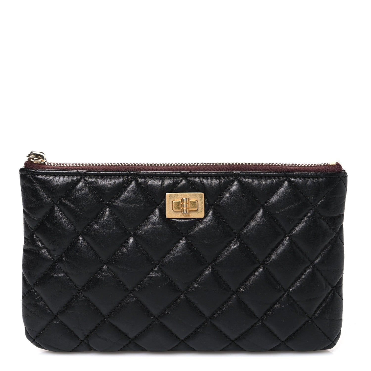 Chanel Aged Calfskin Quilted Medium Reissue Cosmetic Case Black 1 of 7