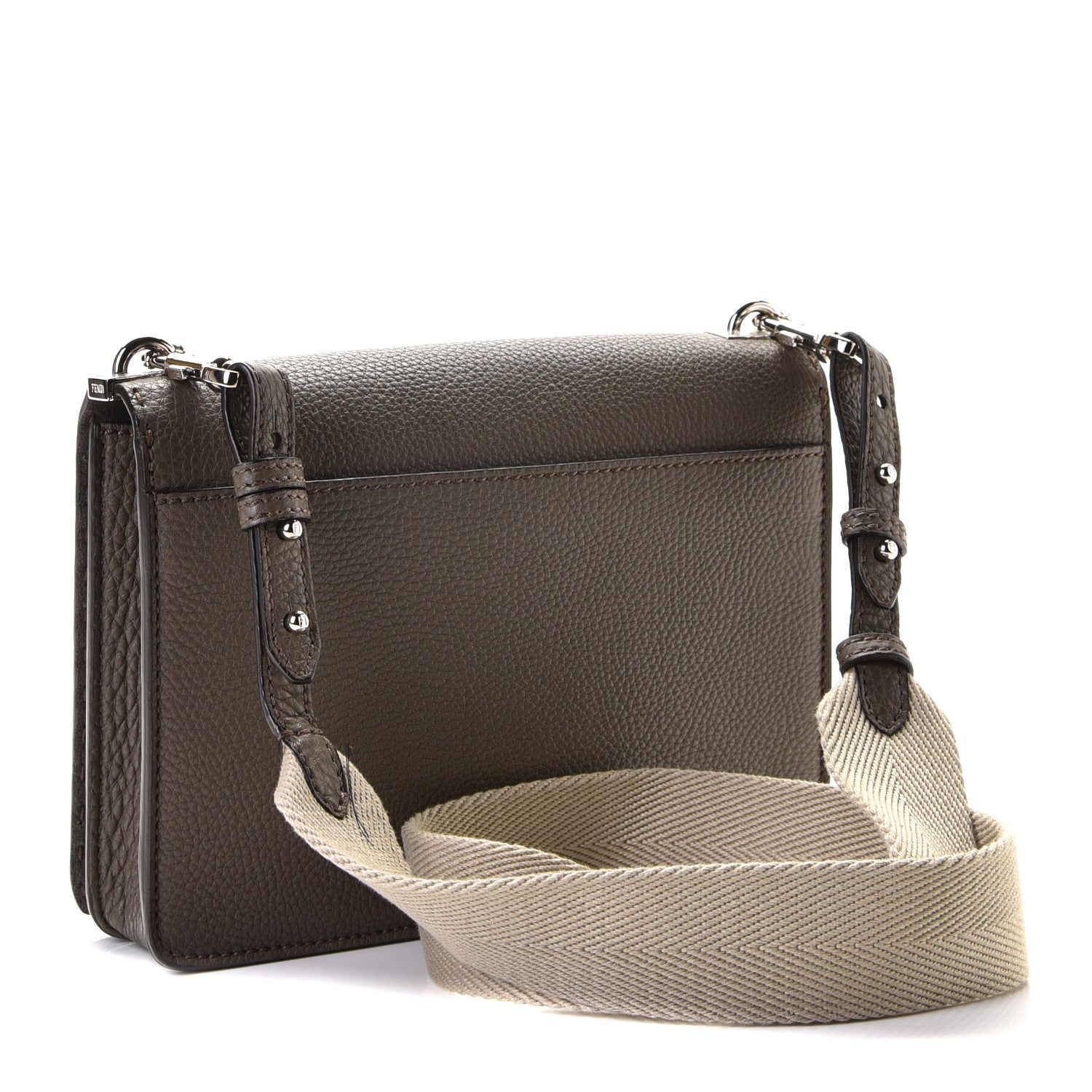 Fendi Cuoio Romano Selleria Metal Stitch Messenger Brown 2 of 8