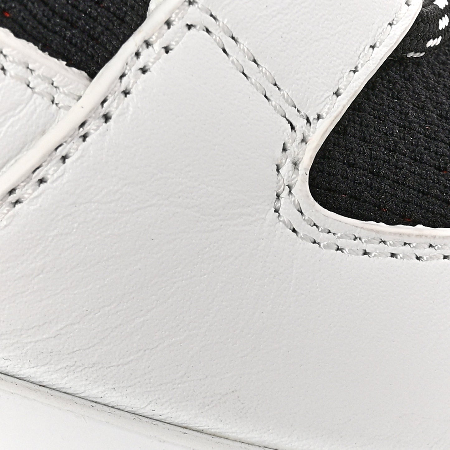 Technical Canvas Calfskin Womens Duel Sneakers 36 White Black