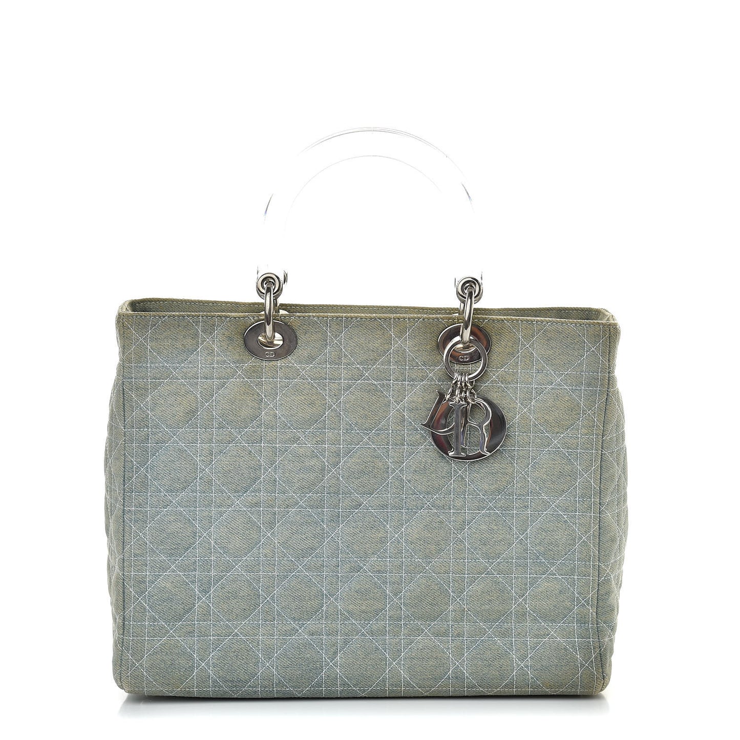 Denim Cannage Large Lady Dior Light Blue