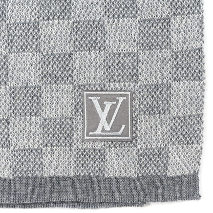 Louis Vuitton Wool Petit Damier Scarf NM Grey 2 of 5