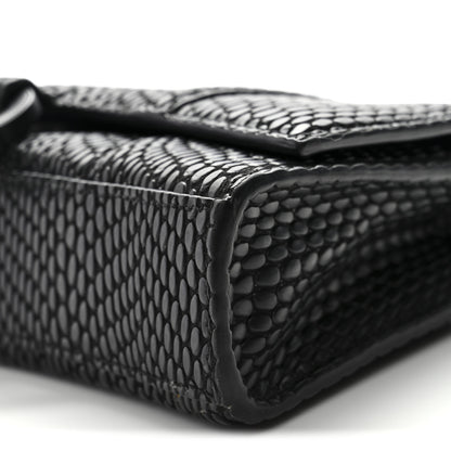 Balenciaga Cobra Embossed Monochrome Hourglass Chain Bag Black 9 of 11