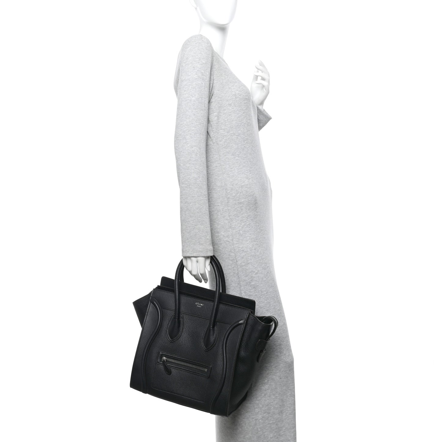 Drummed Calfskin Mini Luggage Black