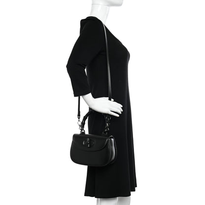 Gucci Boarded Dyana Lux Calfskin Web Monochrome Small Bamboo 1947 Top Handle Bag Black 2 of 9