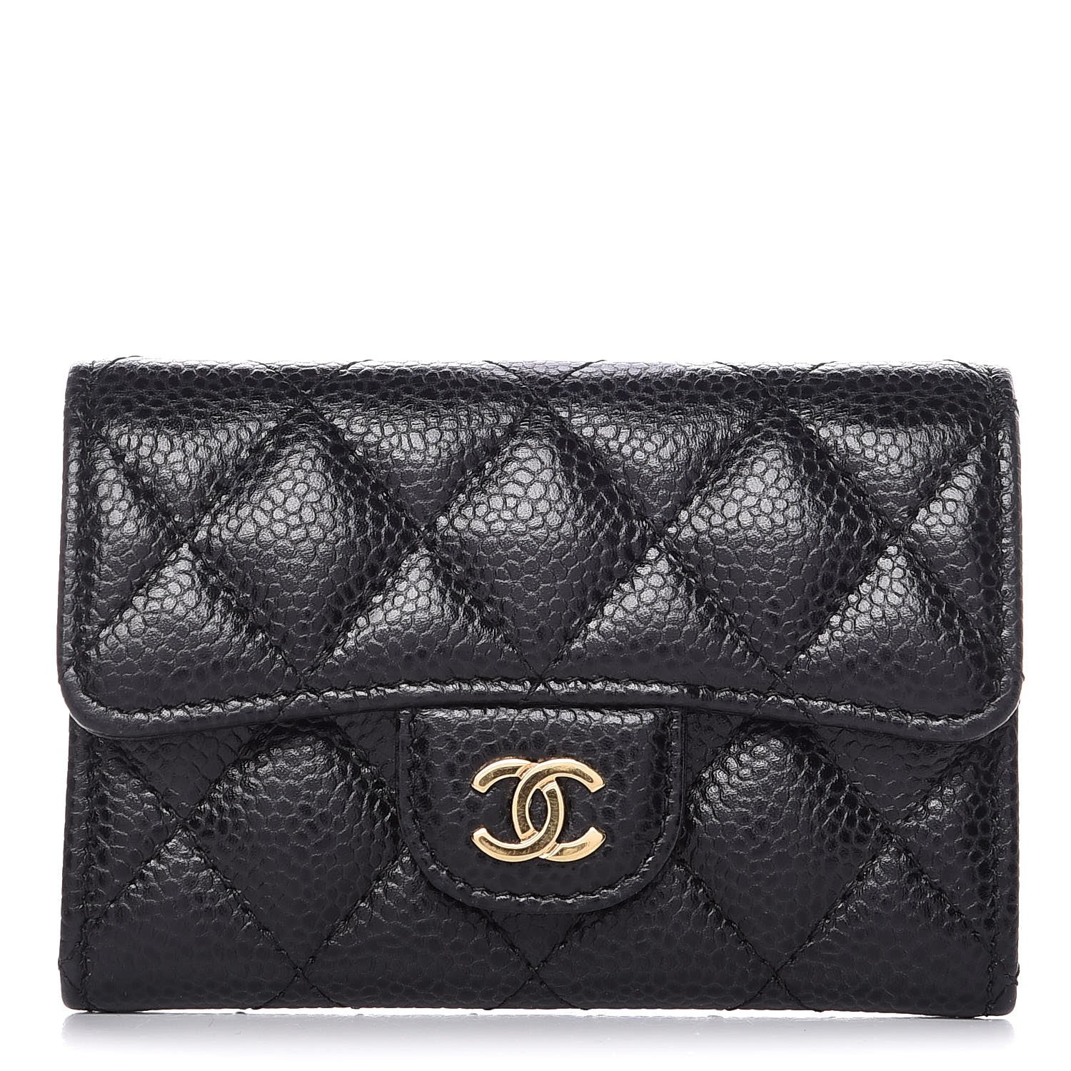 Chanel Caviar Quilted Flap Card Holder Black 1 of 9