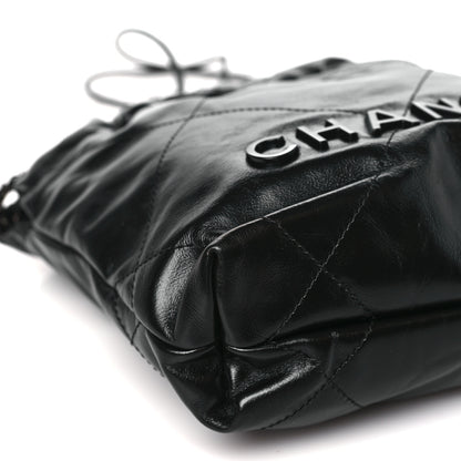 Chanel Shiny Calfskin Quilted Mini Chanel 22 So Black 9 of 10