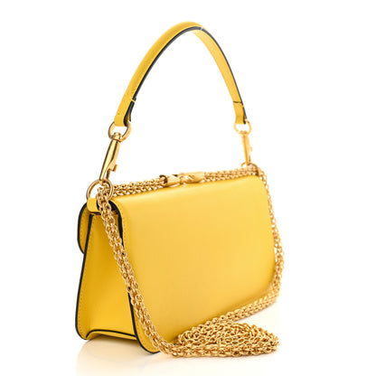 Valentino Garavani Calfskin Vlogo Loco Shoulder Bag Bright Lemon 3 of 11