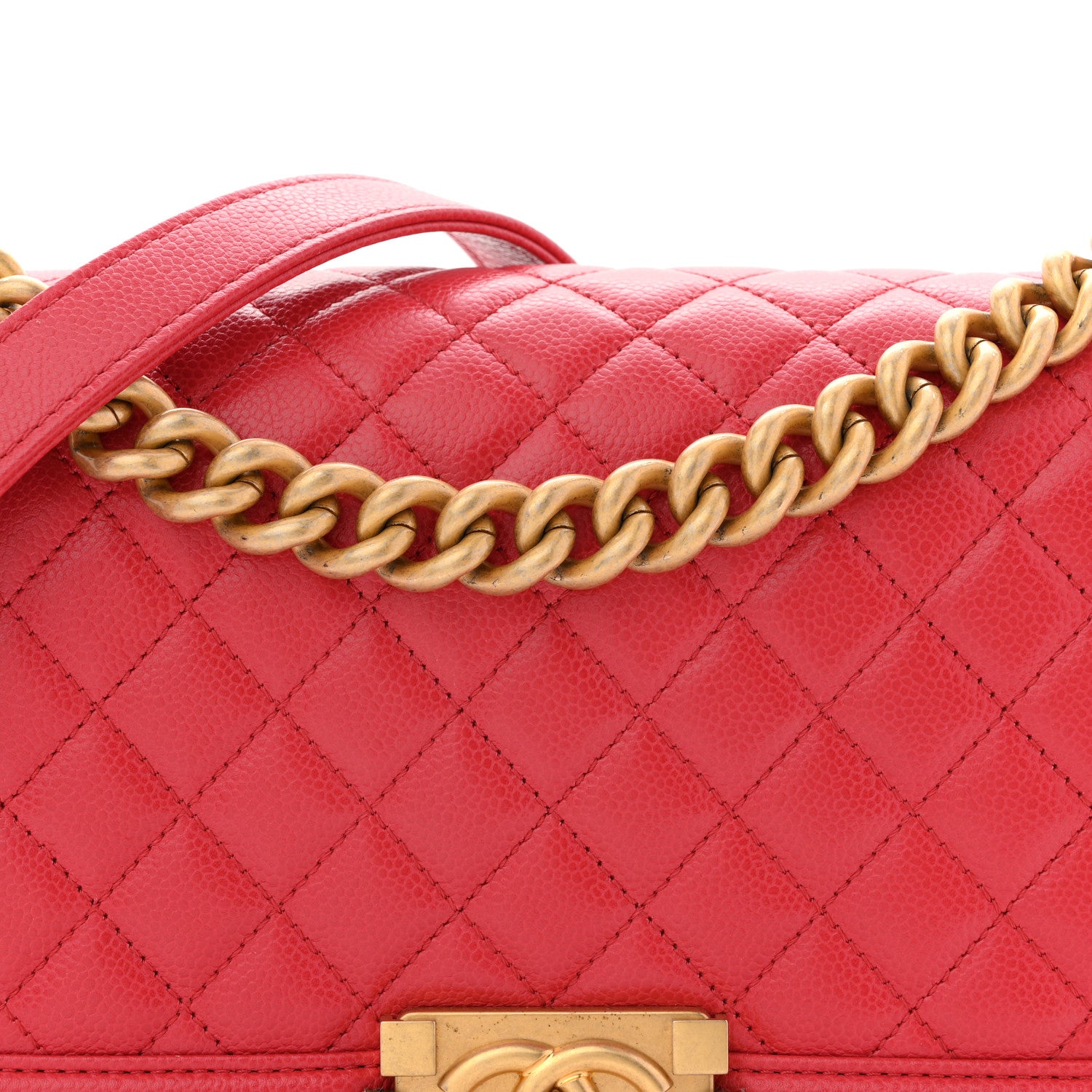 Chanel Caviar Quilted Medium Boy Flap Red 8 of 11