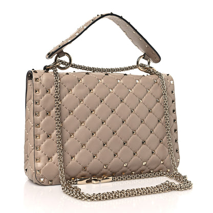 Valentino Garavani Lambskin Medium Rockstud Spike Shoulder Bag Poudre 3 of 8