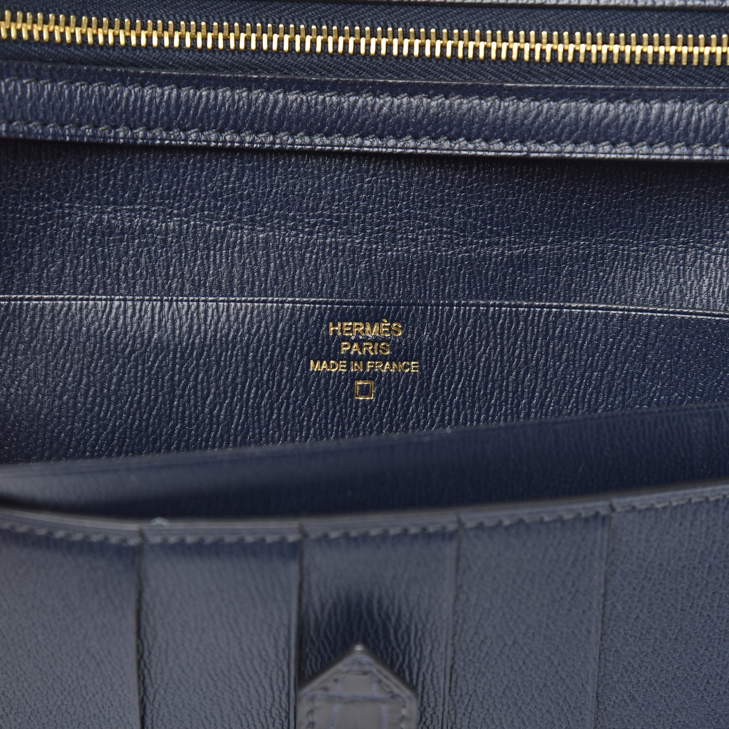 Shiny Alligator Bearn Wallet Bleu Marine