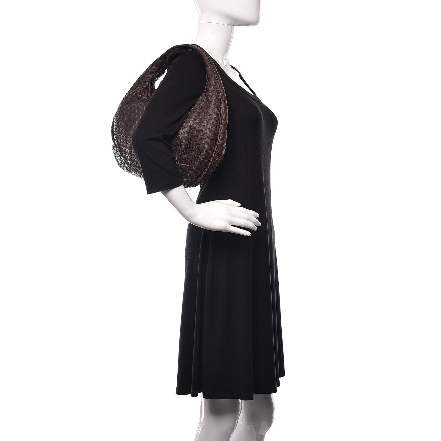 Nappa Intrecciato Medium Belly Veneta Hobo Ebano