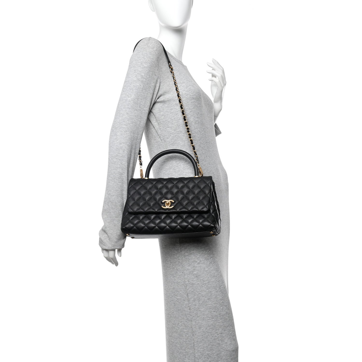 Chanel Caviar Quilted Small Coco Handle Flap Black 2 of 12