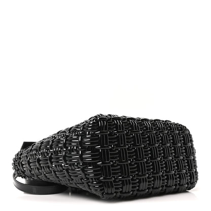 Balenciaga Varnished Faux Calfskin Braided XS Bistro Basket Black 4 of 9