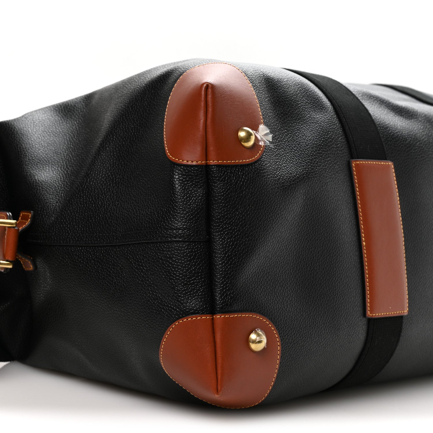 Mulberry Eco Scotchgrain Calfskin Heritage Day Clipper Medium Duffle Bag Black Cognac 10 of 11