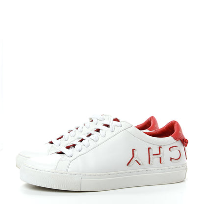 Givenchy Calfskin Reverse Logo Womens Urban Street Sneakers 38.5 White Red 3 of 11