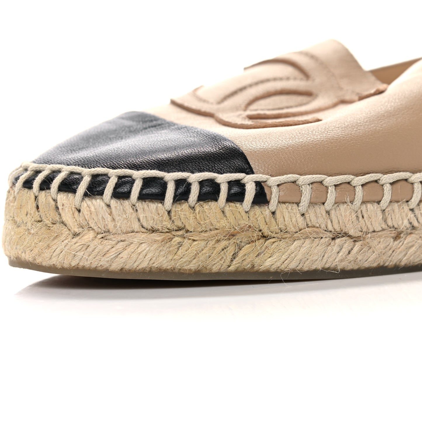 Lambskin CC Espadrilles 39 Beige Black