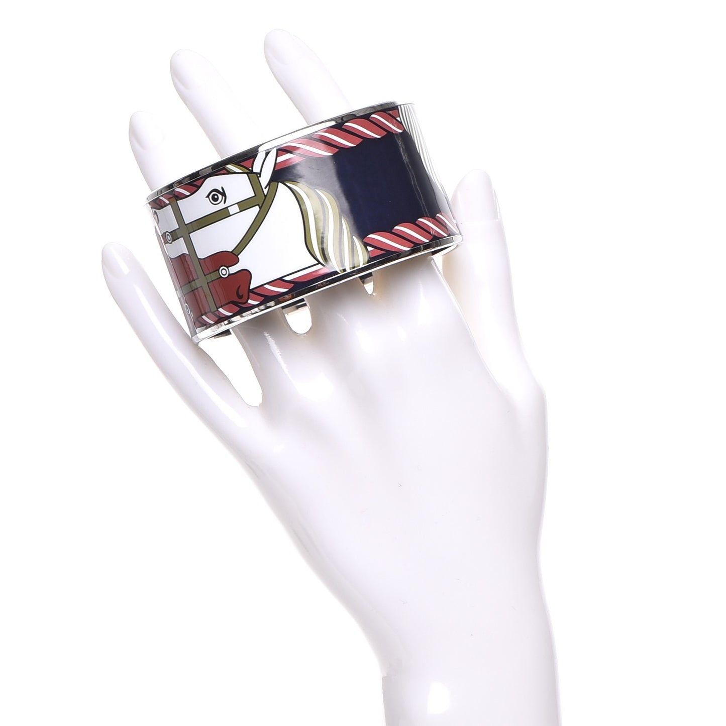 Enamel Printed Quadrige Extra Wide Bracelet 70