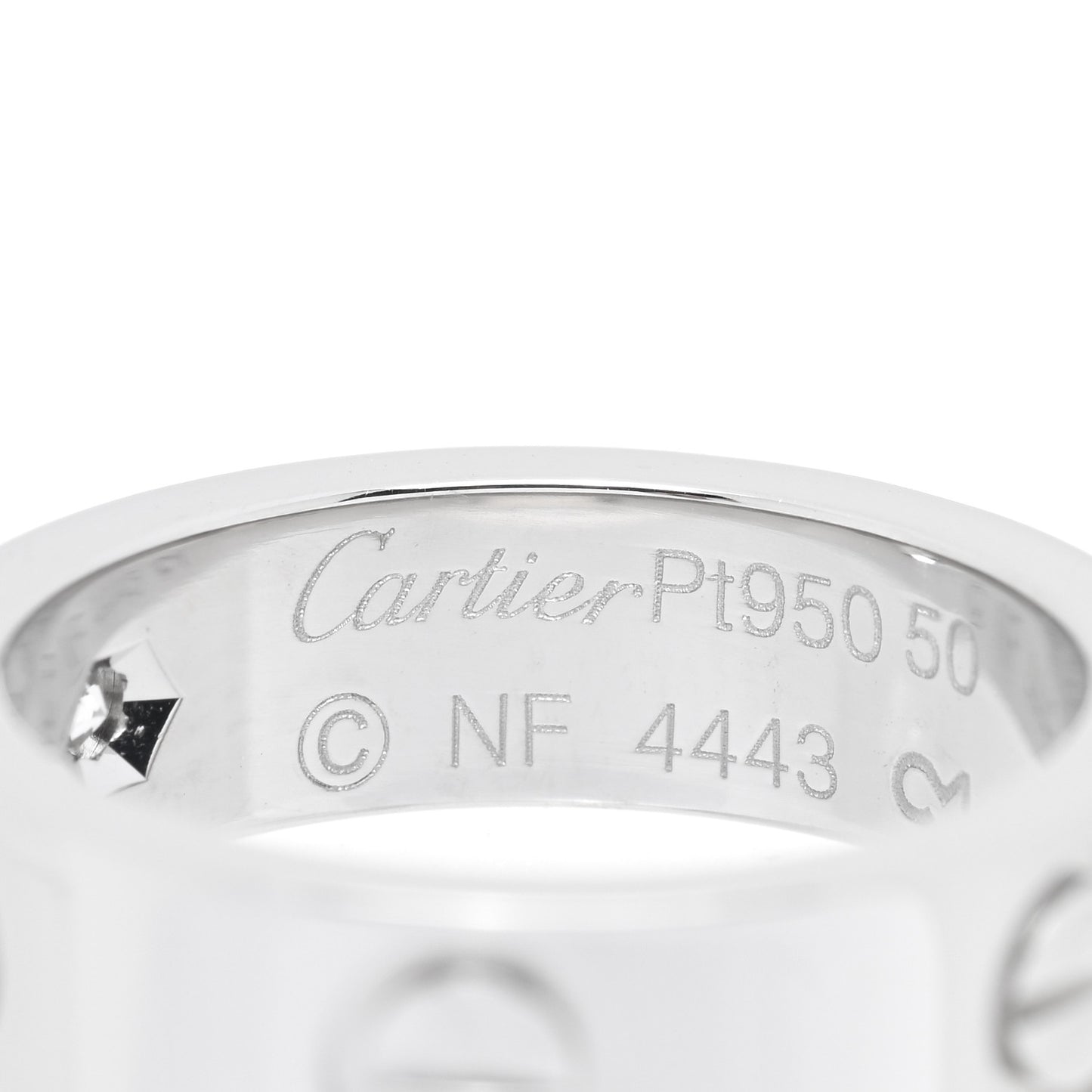 Platinum 1 Diamond 5.5mm LOVE Ring 50 5.25