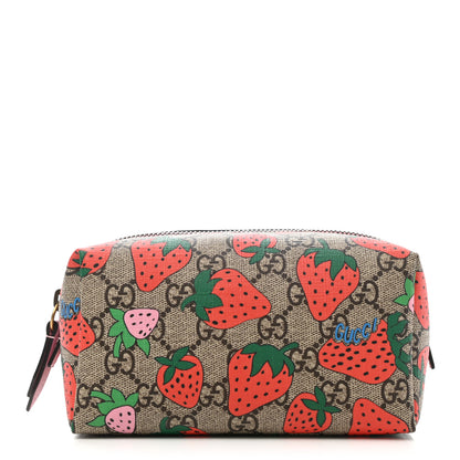 Gucci GG Supreme Monogram Strawberry Cosmetic Case 1 of 7