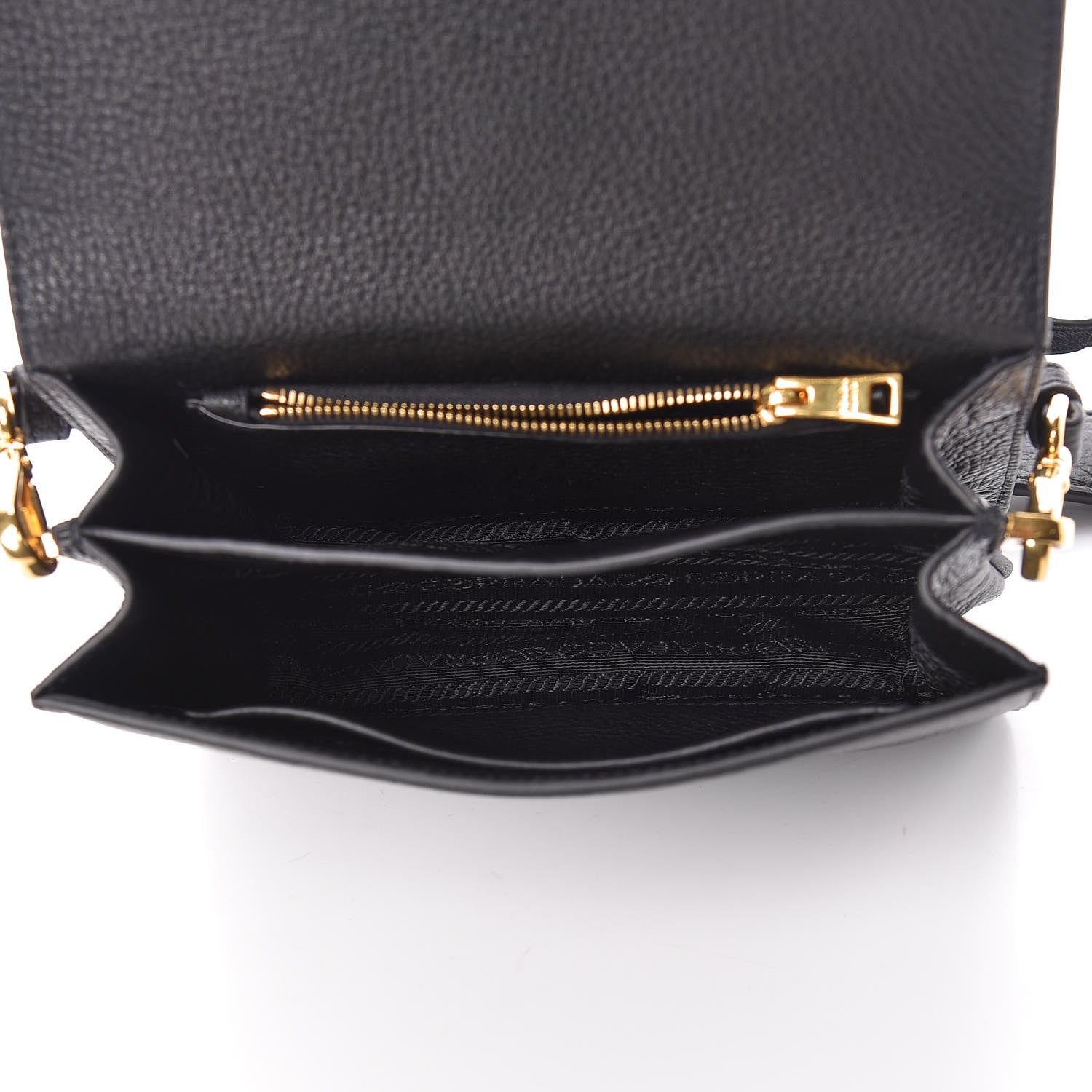 Prada Vitello Daino Flap Crossbody Black 7 of 11