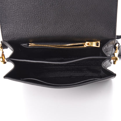 Prada Vitello Daino Flap Crossbody Black 7 of 11