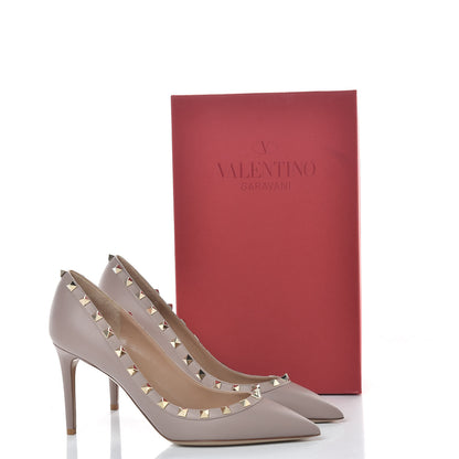 Valentino Garavani Calfskin Rockstud 85mm Pumps 39 Poudre 10 of 10