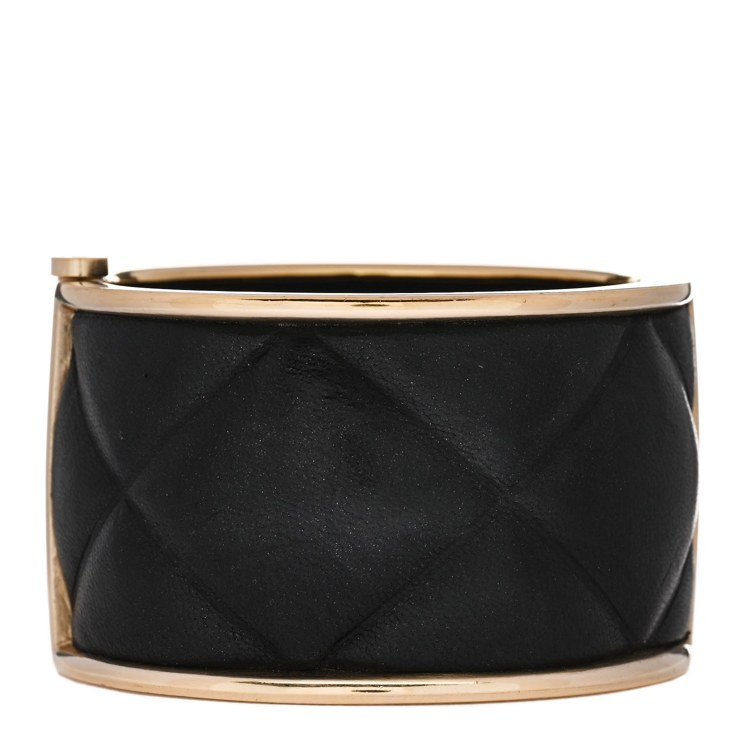 Chanel Lambskin Quilted CC Cuff Bracelet Black 3 of 4