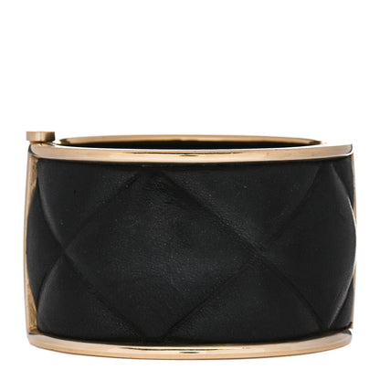 Chanel Lambskin Quilted CC Cuff Bracelet Black 3 of 4