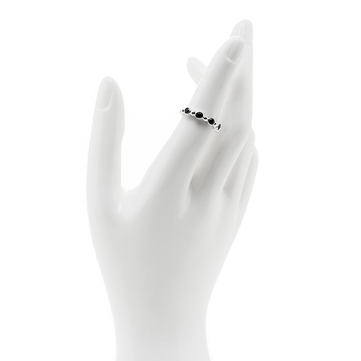 Sterling Silver Black Spinel Ziegfeld Ring 52 6