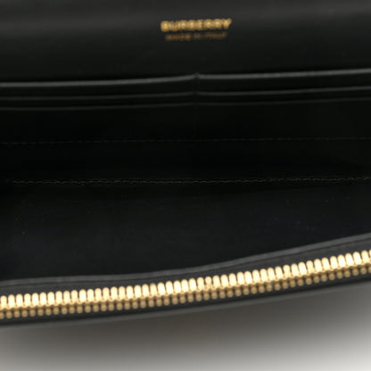 Burberry Calfskin Monogram TB Mini Flat Crossbody Bag Black 5 of 6