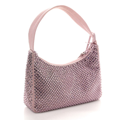 Prada Satin Crystal Mini Re-Edition 2000 Bag Alabastro 3 of 11