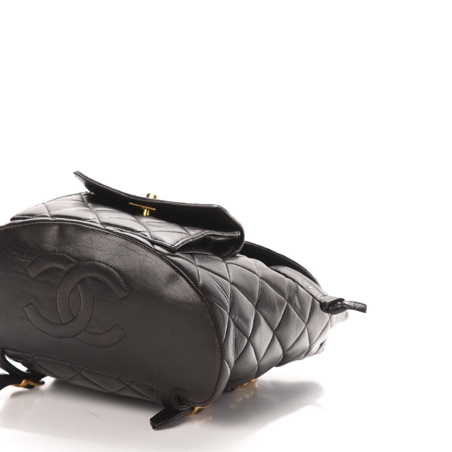 Chanel Lambskin Quilted Drawstring Backpack Black 9 of 11