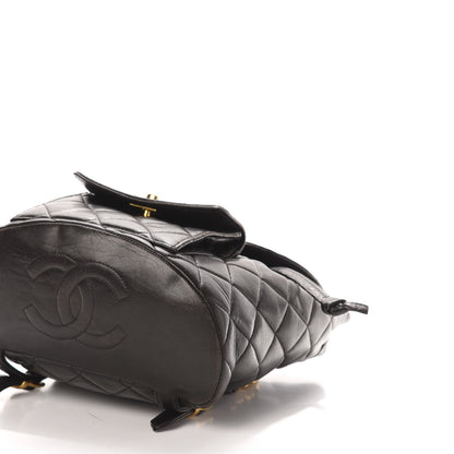 Chanel Lambskin Quilted Drawstring Backpack Black 9 of 11