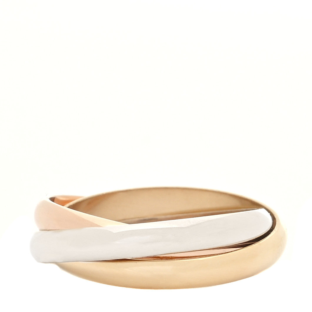product image of CARTIER 18K Pink Yellow White Gold Small Trinity Ring 50 5.25 FASHIONPHILE