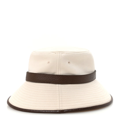 Gucci Cotton Textured Dollar Calfskin Bucket Hat XL Beige New Acero 5 of 8