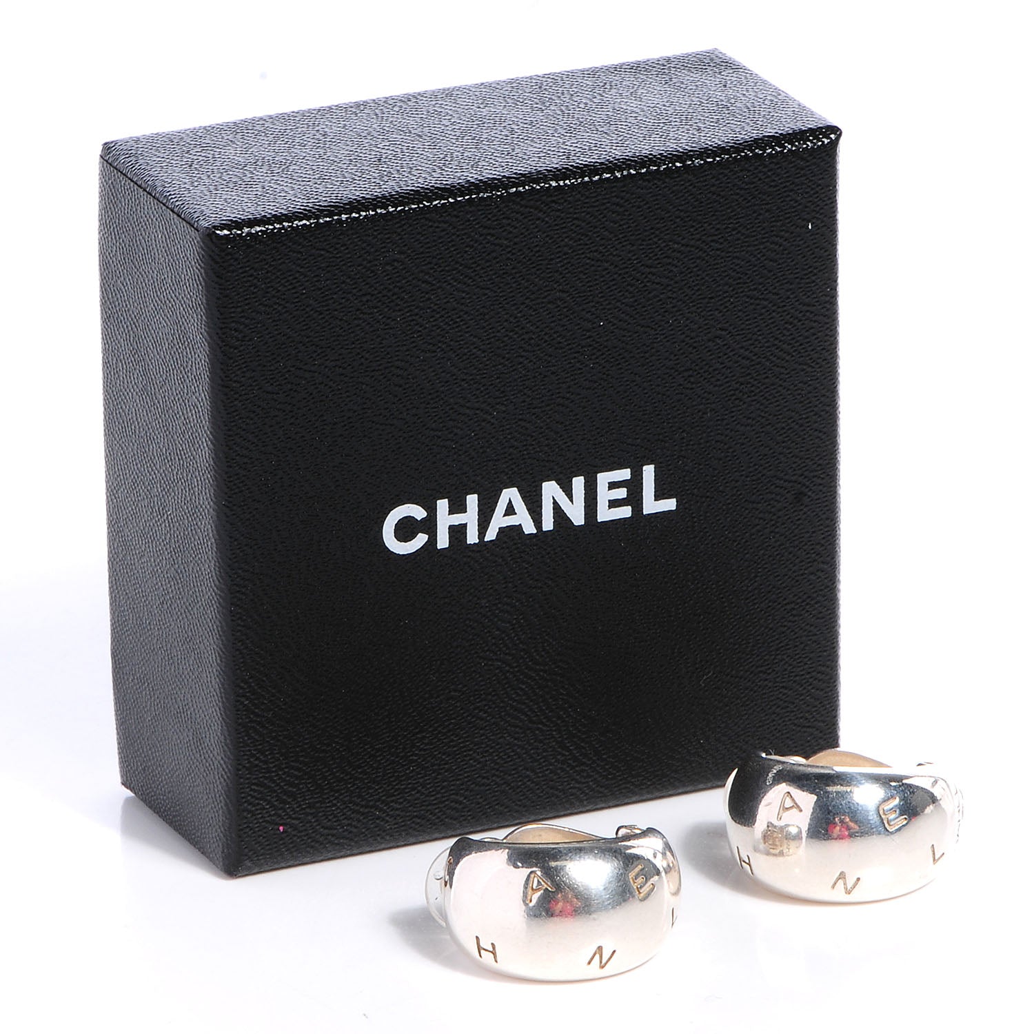 Chanel Half Hoop Clip On Earrings Silver 6 of 6