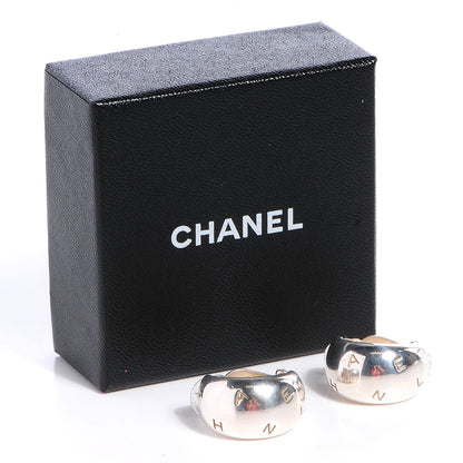 Chanel Half Hoop Clip On Earrings Silver 6 of 6