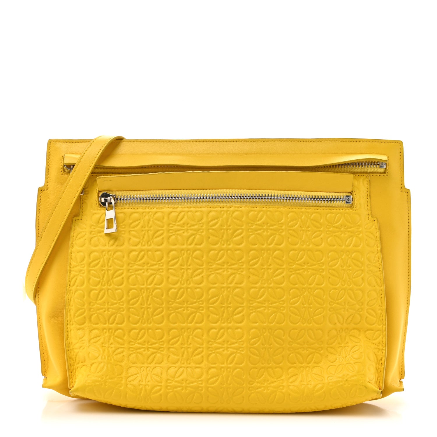 Loewe Calfskin Embossed Large Double Amarillo Pouch Yellow 1 of 17