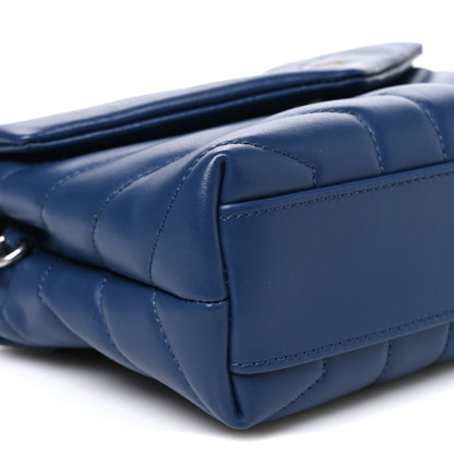 Saint Laurent Calfskin Y Quilted Monogram Toy Loulou Crossbody Bag Denim 9 of 10