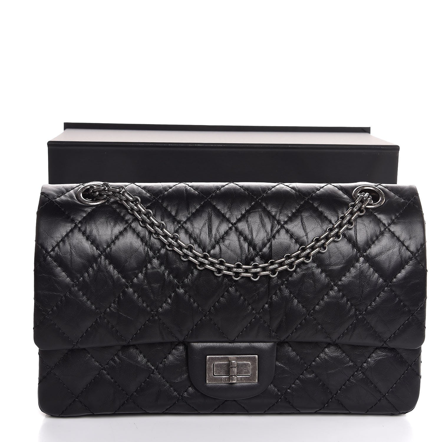 Chanel Aged Calfskin Quilted 2.55 Reissue 225 Flap Black 8 of 8