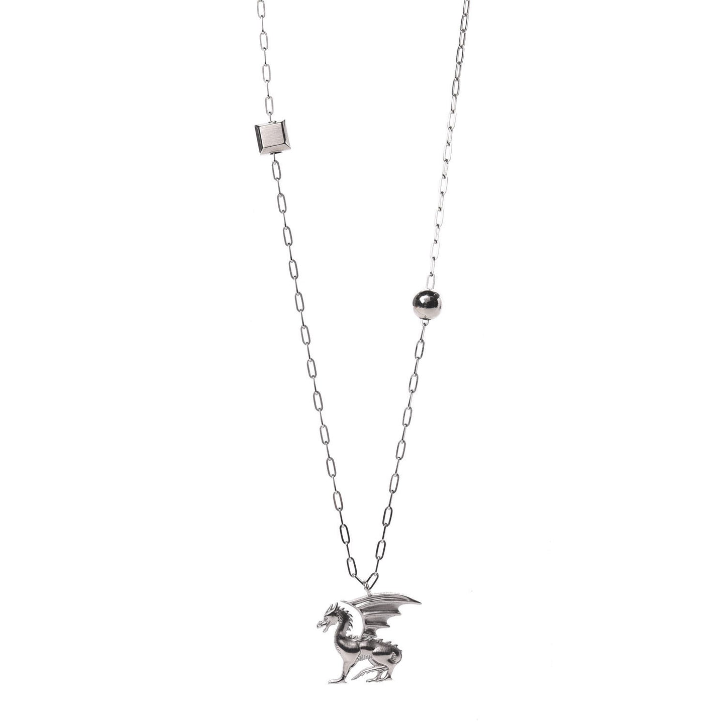 Palladium Talismans Dragon Aile Pendant Necklace