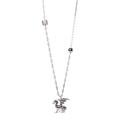 Hermes Palladium Talismans Dragon Aile Pendant Necklace 1 of 5