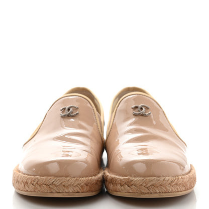 Chanel Patent CC Loafers Espadrille 35 Beige 2 of 14