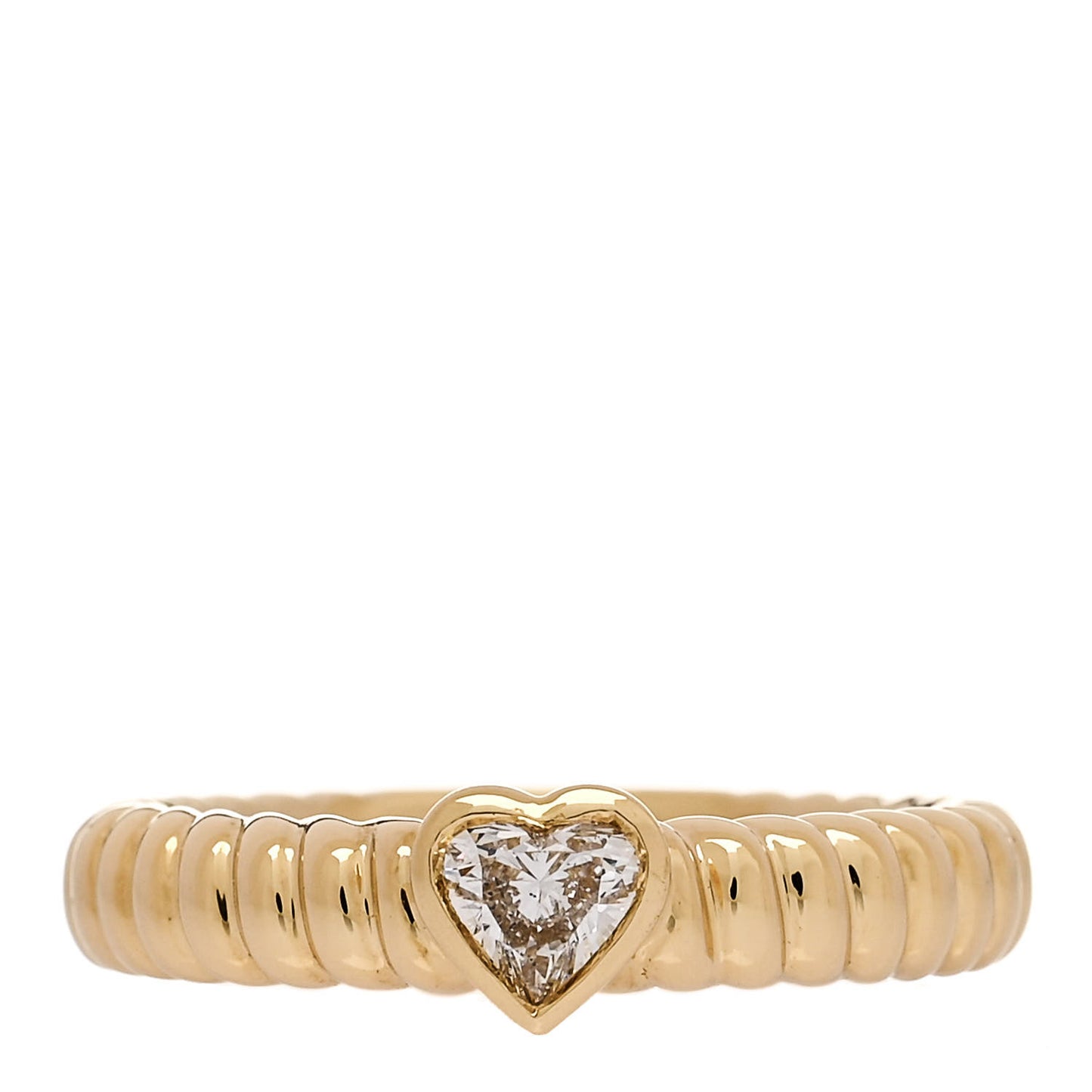 18K Yellow Gold Diamond Zoe Heart Thin Ring 54 7