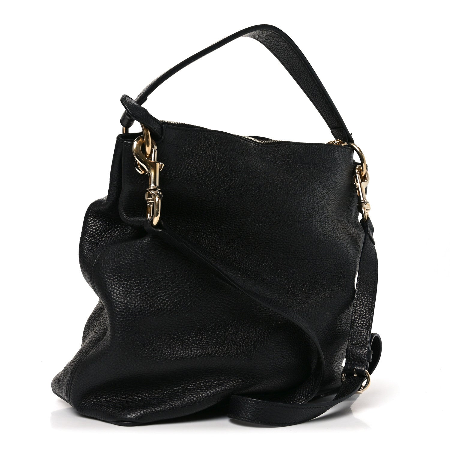 Gucci Pebbled Calfskin Large Soho Hobo Black 3 of 12
