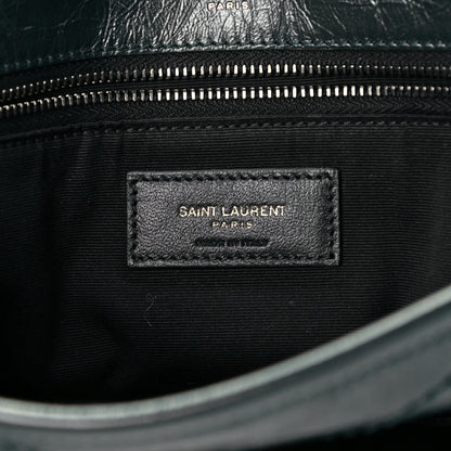 Saint Laurent Crinkled Calfskin Matelasse Monogram Medium Niki Chain Satchel Dark Green 6 of 10